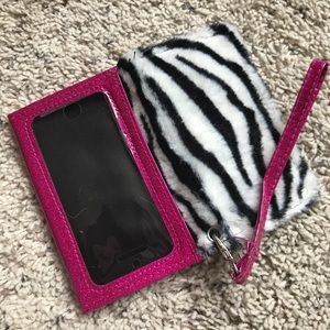 Zebra and Pink Wristlet